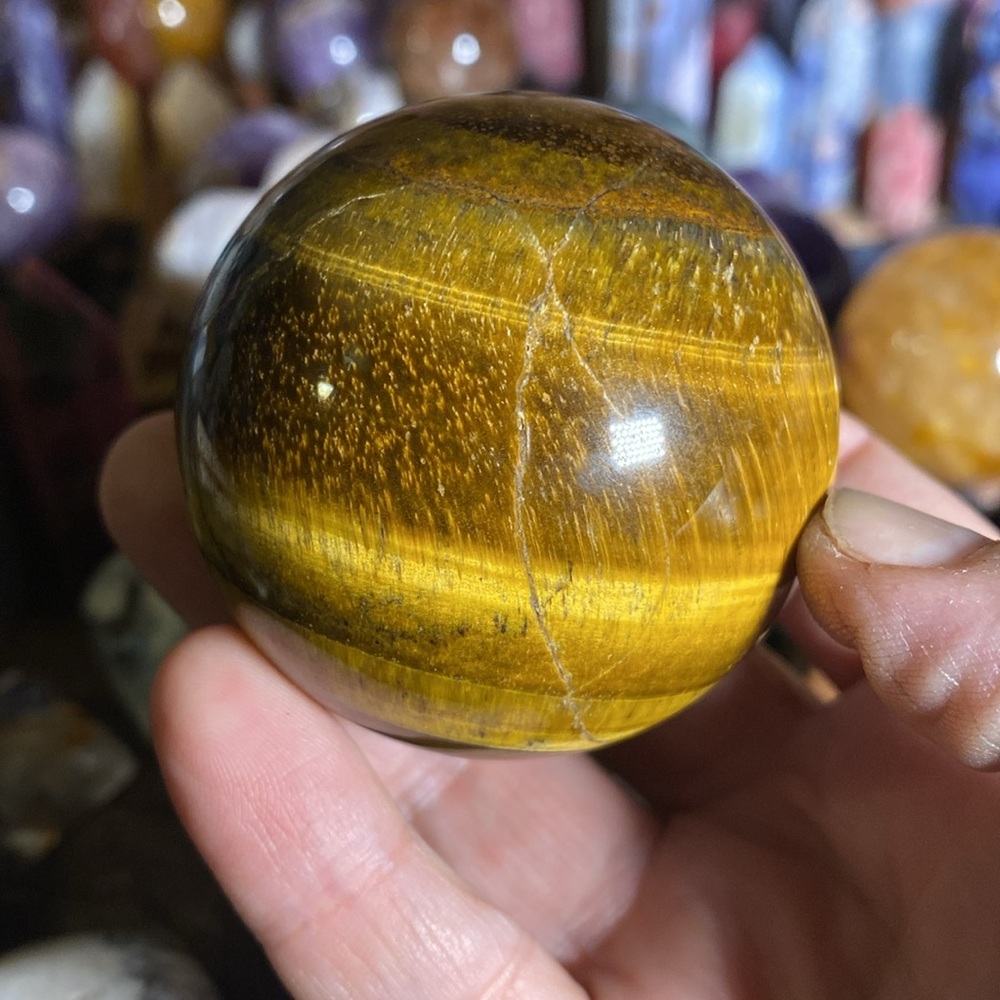 Flashy Tiger Eye Sphere - Picture 3 of 3